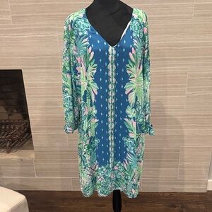 Lilly Pulitzer  Blue and Green Tropical Dress